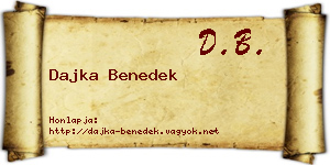 Dajka Benedek névjegykártya