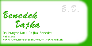 benedek dajka business card